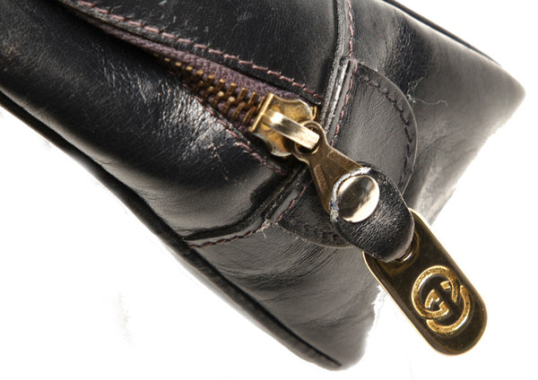 グッチ 014 361 514 ブラック レザー セカンドバッグ メンズ GUCCI 中古