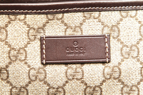 グッチ GGスプリーム 211137 ブラウン 茶 PVC レザー トートバッグ ユニセックス GUCCI 中古