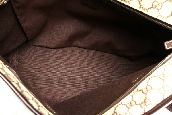 グッチ GGスプリーム 211137 ブラウン 茶 PVC レザー トートバッグ ユニセックス GUCCI 中古