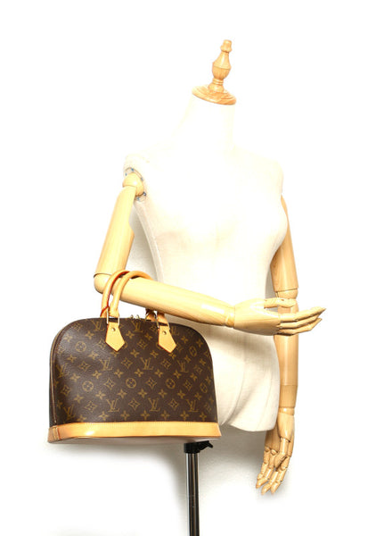 ルイ ヴィトン モノグラム アルマ M51130 ブラウン 茶 PVC レザー ハンドバッグ レディース LOUIS VUITTON 中古