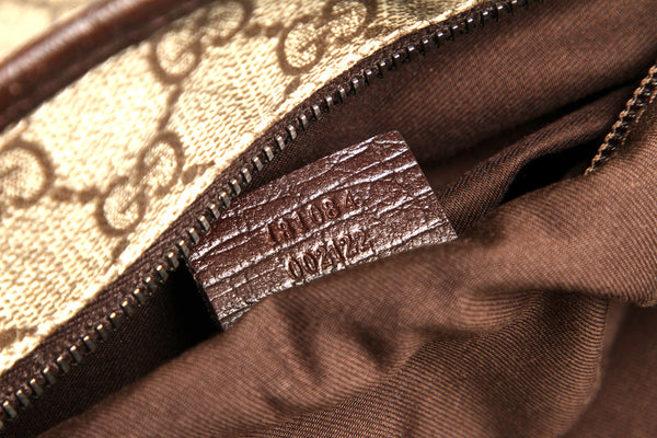 グッチ GGスプリーム 181084 ブラウン 茶 PVC レザー トートバッグ レディース GUCCI 中古