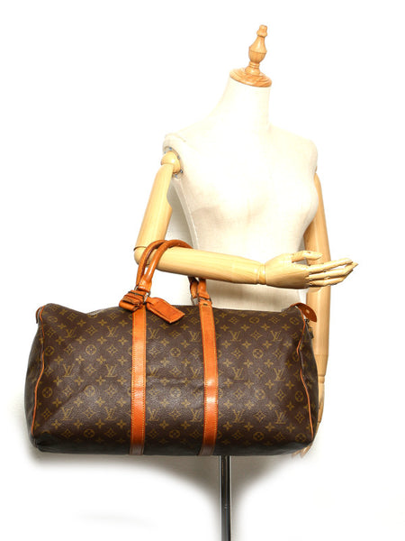 ルイ ヴィトン モノグラム キーポル50 M41416 ブラウン PVC レザー ボストンバッグ ユニセックス LOUIS VUITTON 中古