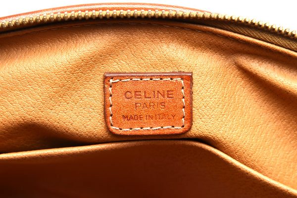 セリーヌ マカダム ブラウン 茶 PVC レザー クラッチバッグ レディース CELINE 中古