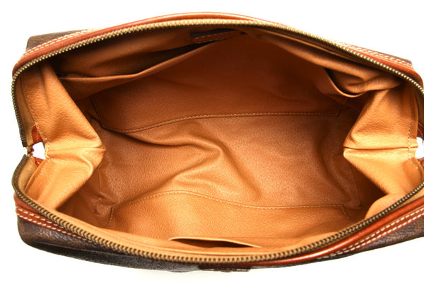 セリーヌ マカダム ブラウン 茶 PVC レザー クラッチバッグ レディース CELINE 中古