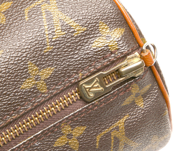 ルイ ヴィトン モノグラム パピヨン 30 M51365 ブラウン 茶 PVC レザー ハンドバッグ レディース LOUIS VUITTON 中古