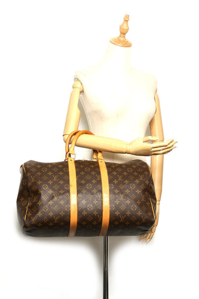 ルイ ヴィトン モノグラム キーポル 45 M41428 ブラウン 茶 PVC レザー ボストンバッグ ユニセックス LOUIS VUITTON 中古