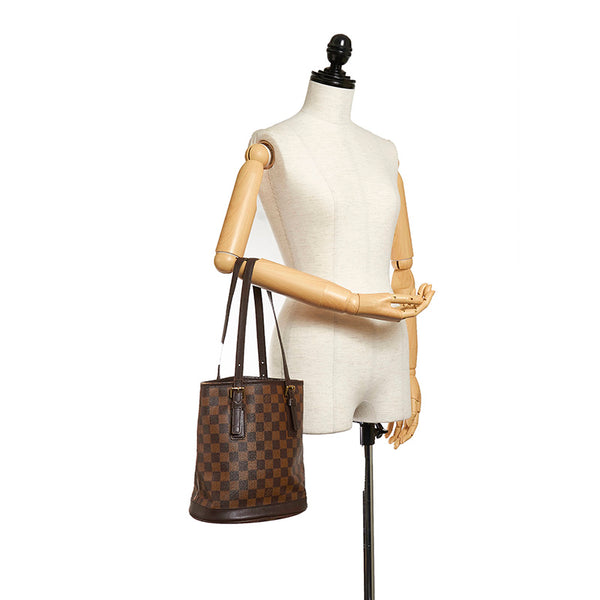 ルイ ヴィトン ダミエエベヌ マレ N42240 ブラウン PVC レザー ハンドバッグ レディース LOUIS VUITTON 【中古】