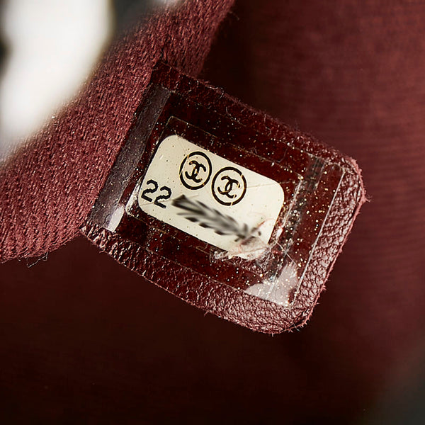 シャネル クロスステッチ ブラック ホワイト キャンバス カーフ チェーンショルダーバッグ レディース CHANEL 【中古】