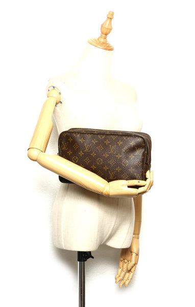 ルイ ヴィトン モノグラム トゥルーストワレット 28 Ｍ47522 ブラウン 茶 PVC レザー ポーチ レディース LOUIS VUITTON 中古