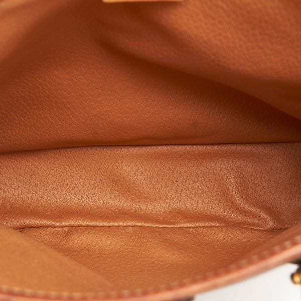 セリーヌ マカダム ブラウン PVC レザー トートバッグ レディース CELINE 【中古】