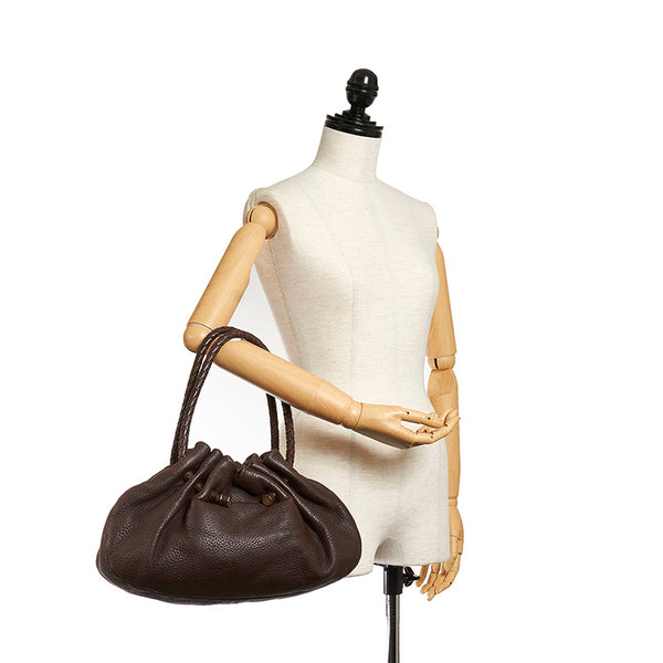 ボッテガヴェネタ ショルダーバッグ ブラウン レザー レディース BOTTEGAVENETA 【中古】