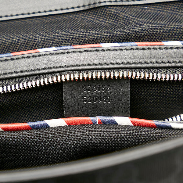 グッチ GGスプリーム ナイトクーリエ ワッペン 474138 ブラック PVC ショルダーバッグ メンズ GUCCI 【中古】