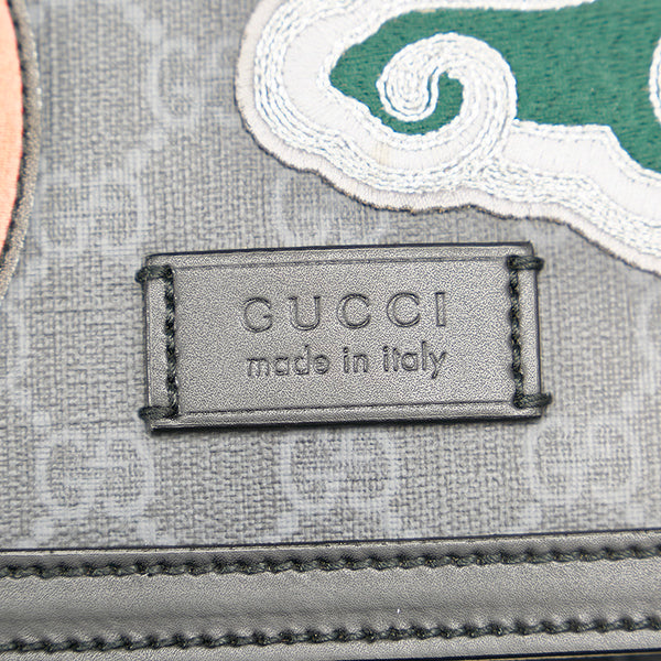 グッチ GGスプリーム ナイトクーリエ ワッペン 474138 ブラック PVC ショルダーバッグ メンズ GUCCI 【中古】