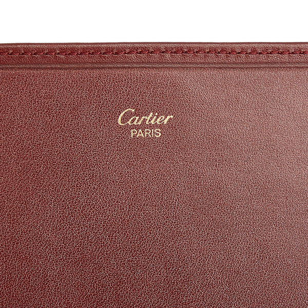 カルティエ マストライン ワインレッド レザー セカンドバッグ レディース CARTIER 【中古】