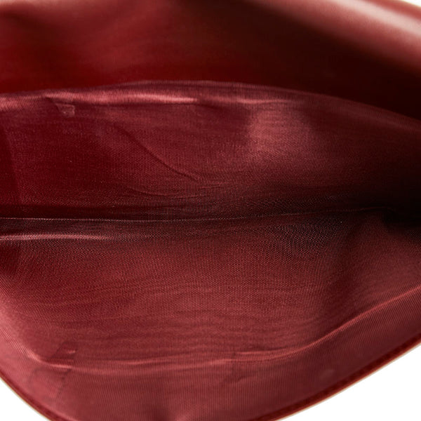 カルティエ マストライン ワインレッド レザー セカンドバッグ レディース CARTIER 【中古】