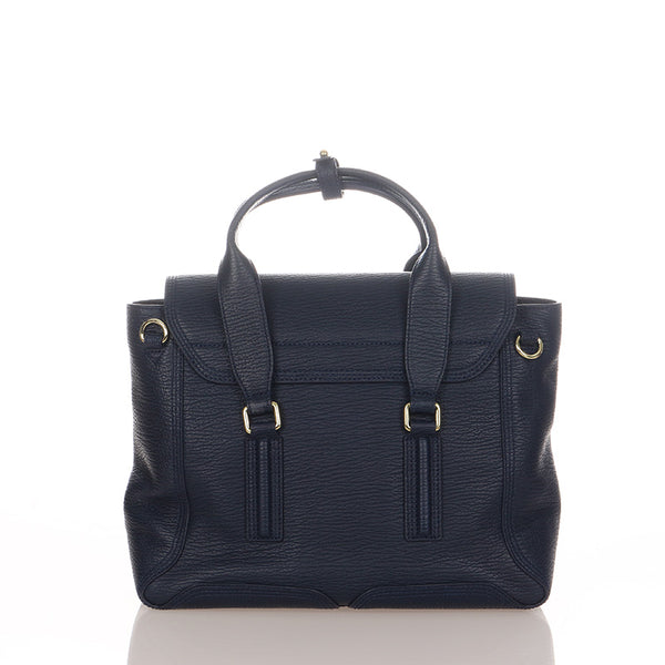 スリーワンフィリップリム パシー サッチェルバッグ ハンドバッグ ショルダーバッグ ２WAY ネイビー レザー レディース 3.1 phillip lim 【中古】