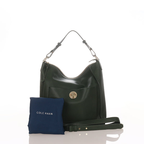 コールハーン グリーン レザー ハンドバッグ ショルダーバッグ 2WAY レディース COLE HAAN 【中古】