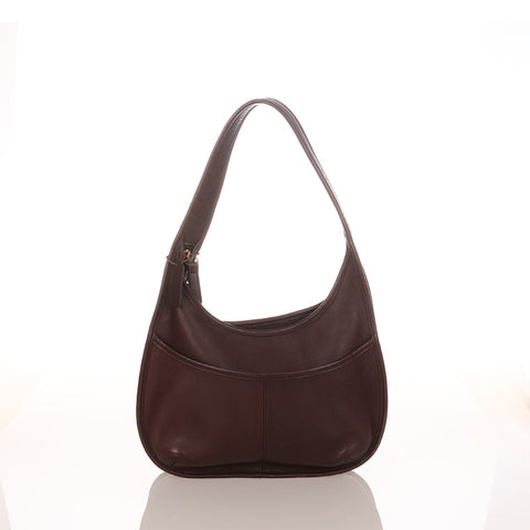 コーチ DOP-9033 ブラウン レザー ショルダーバッグ レディース COACH 【中古】