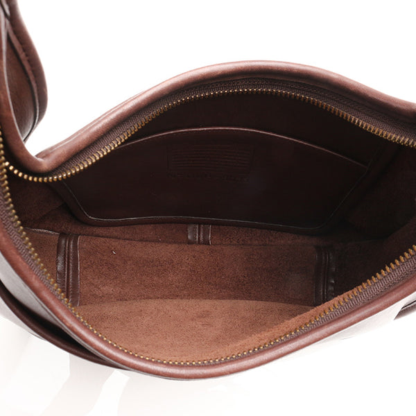 コーチ DOP-9033 ブラウン レザー ショルダーバッグ レディース COACH 【中古】