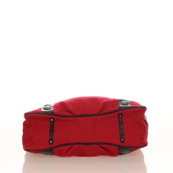 バーバリー ブルーレーベル レッド ブラック ウール レザー トートバッグ レディース BURBERRY 【中古】