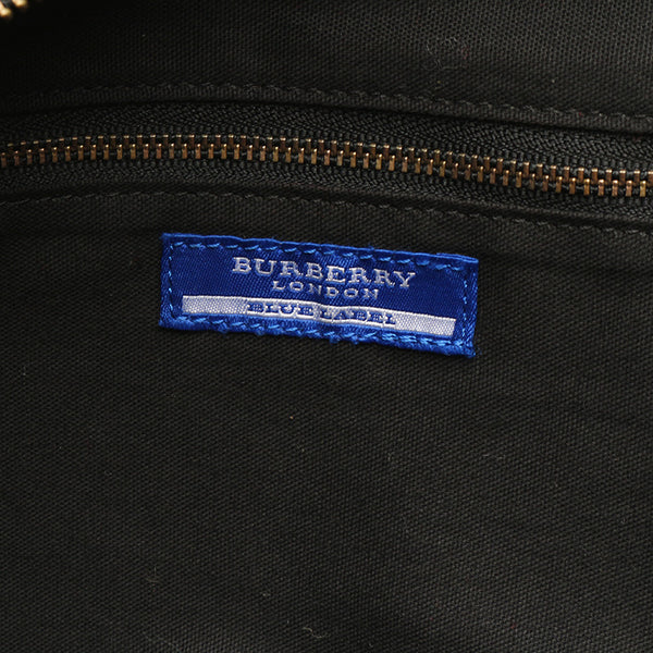 バーバリー ブルーレーベル レッド ブラック ウール レザー トートバッグ レディース BURBERRY 【中古】
