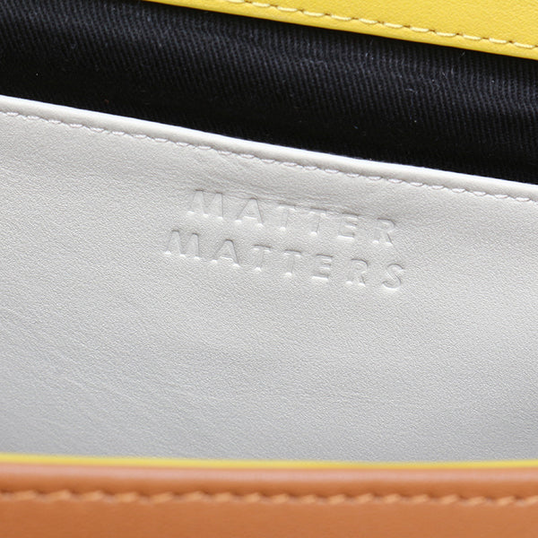 MATTER MATTERS ブラウン イエロー ブルー レザー 斜め掛け ショルダーバッグ レディース 【中古】