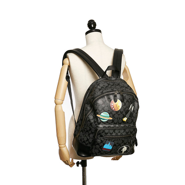 コーチ F29040 ブラック PVC リュック バックパック レディース COACH 【中古】