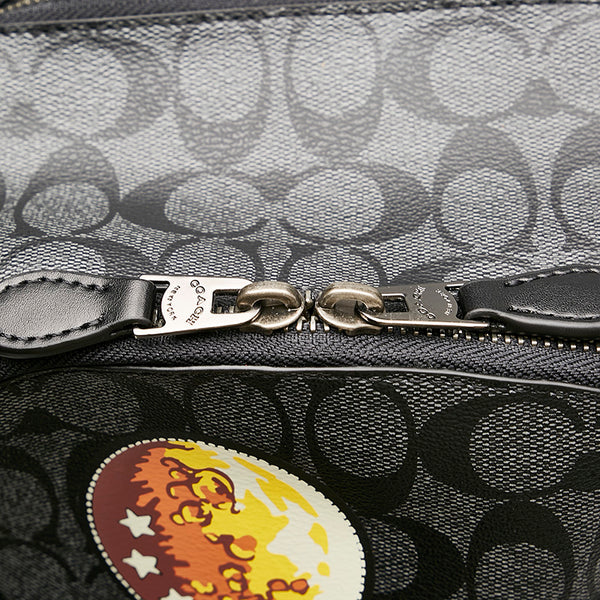 コーチ F29040 ブラック PVC リュック バックパック レディース COACH 【中古】