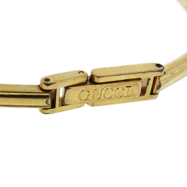 グッチ チェンジベゼル 1100-L ホワイト グリーン レッド ゴールド メッキ 腕時計 レディース GUCCI クオーツ ホワイト文字盤 【中古】