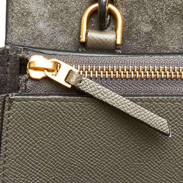 セリーヌ ベルトバッグ グレー レザー ハンドバッグ ショルダーバッグ 2WAY レディース CELINE 中古