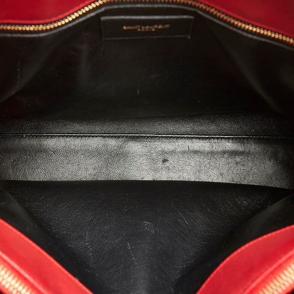 イヴ サンローラン レッド レザー ハンドバッグ レディース YVES SAINT LAURENT 中古