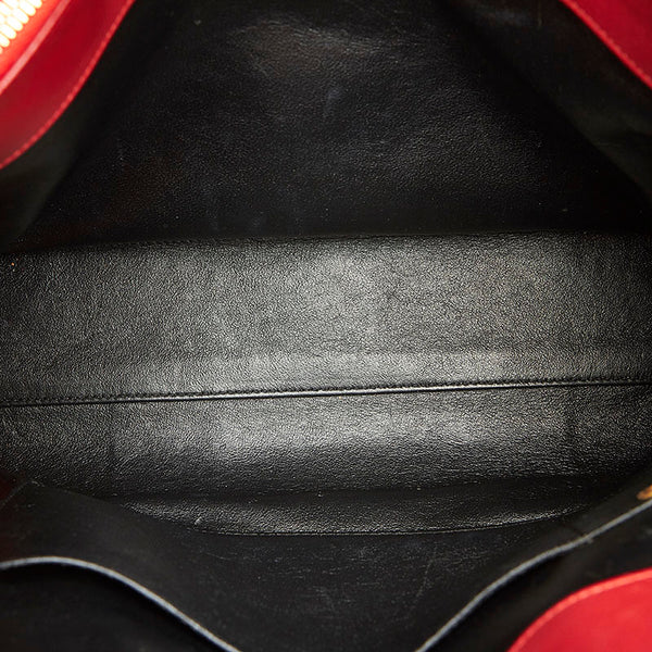 イヴ サンローラン レッド レザー ハンドバッグ レディース YVES SAINT LAURENT 中古