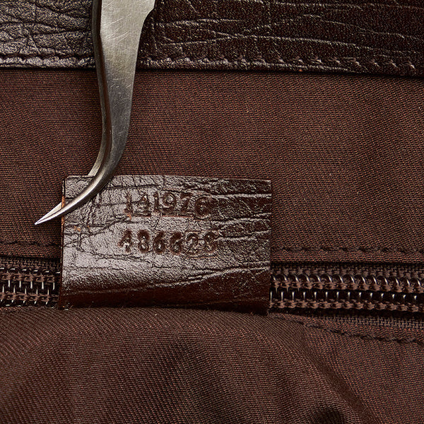 グッチ GGスプリーム 141976 ベージュ ブラウン PVC レザー ハンドバッグ レディース GUCCI 【中古】