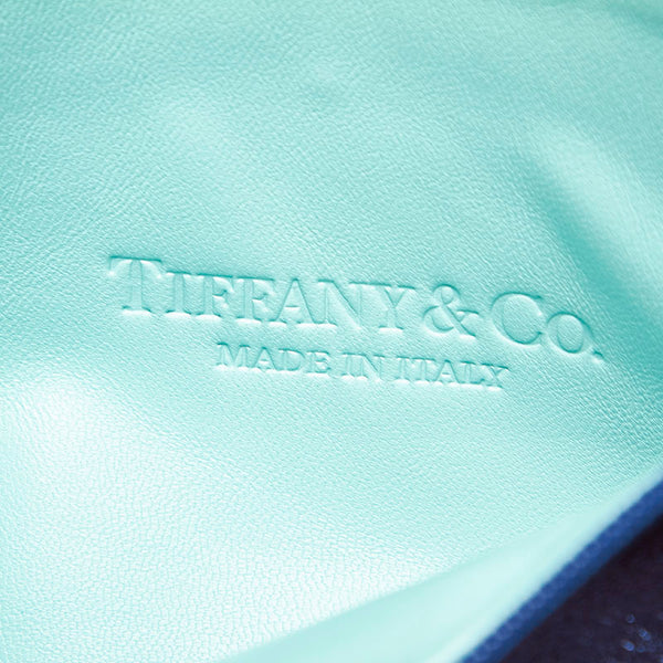 ティファニー リバーシブル メタリックブルー レザー スウェード トートバッグ レディース TIFFANY&Co. 中古