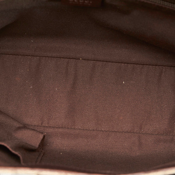 グッチ GGスプリーム 141976 ベージュ ブラウン PVC レザー ハンドバッグ レディース GUCCI 【中古】