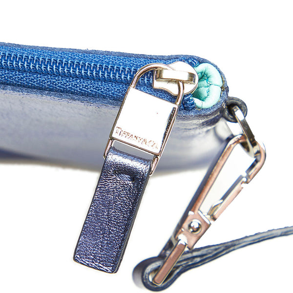 ティファニー リバーシブル メタリックブルー レザー スウェード トートバッグ レディース TIFFANY&Co. 中古