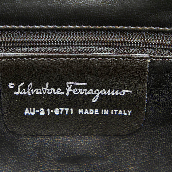 サルヴァトーレフェラガモ AU-21 6771 ブラック PVC レザー トートバッグ レディース Salvatore Ferragamo 中古