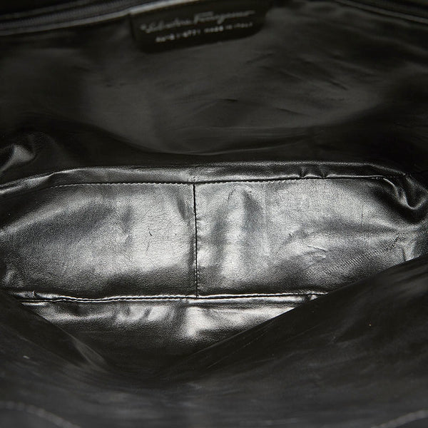 サルヴァトーレフェラガモ AU-21 6771 ブラック PVC レザー トートバッグ レディース Salvatore Ferragamo 中古