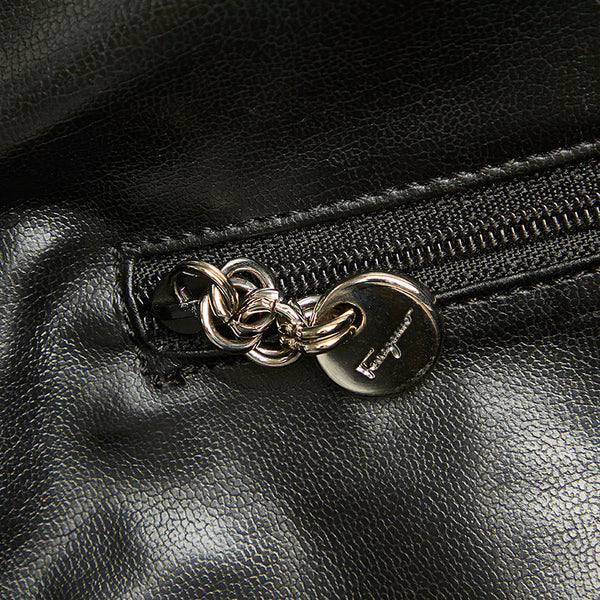 サルヴァトーレフェラガモ AU-21 6771 ブラック PVC レザー トートバッグ レディース Salvatore Ferragamo 中古