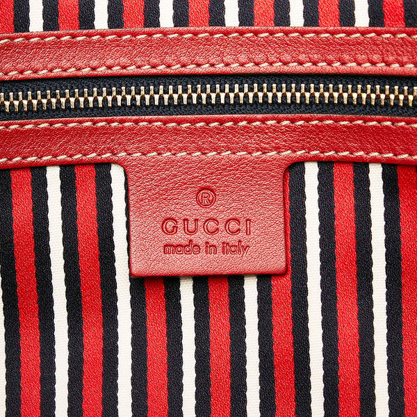 グッチ GGクリスタル ヒステリア ハンドバッグ ネイビー レッド PVC レザー レディース GUCCI 【中古】