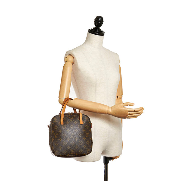 ルイ ヴィトン モノグラム スポンティーニ M47500 ブラウン PVC レザー ハンドバッグ レディース LOUIS VUITTON 【中古】