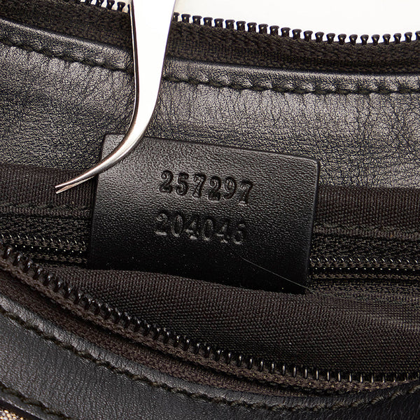 グッチ GGクリスタル 257297 グレー ネイビー PVC レザー ワンショルダーバッグ レディース GUCCI 【中古】