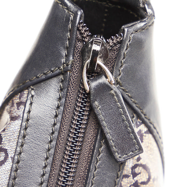 グッチ GGクリスタル 257297 グレー ネイビー PVC レザー ワンショルダーバッグ レディース GUCCI 【中古】