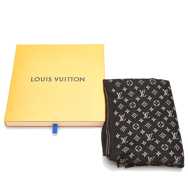 ルイ ヴィトン モノグラム エトール M71226 ブラック ウール ストール レディース LOUIS VUITTON 中古