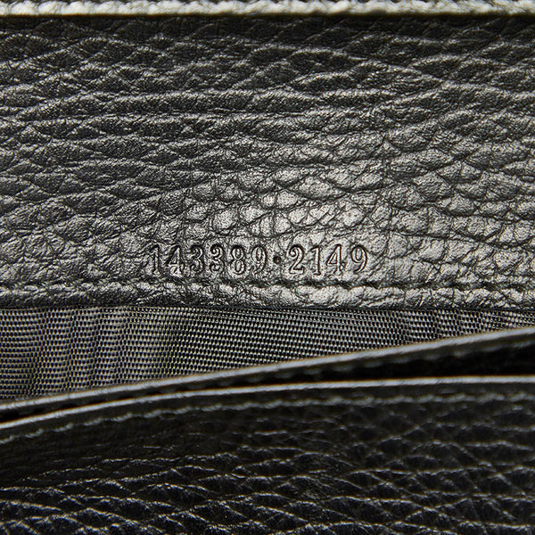 グッチ 143389 ブラック レザー 長財布 レディース GUCCI 中古