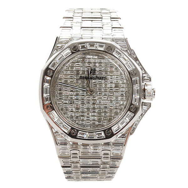 オーデマ ピゲ ロイヤルオークオフショア 15130BC.ZZ.8042BC.01 ホワイトゴールド ダイヤモンド 腕時計 メンズ AUDEMARS PIGUET 自動巻き 全面ダイヤ文字盤 【中古】