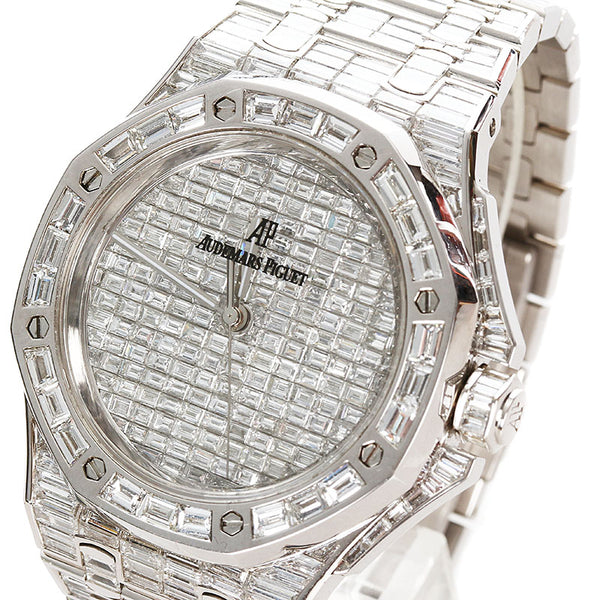 オーデマ ピゲ ロイヤルオークオフショア 15130BC.ZZ.8042BC.01 ホワイトゴールド ダイヤモンド 腕時計 メンズ AUDEMARS PIGUET 自動巻き 全面ダイヤ文字盤 【中古】