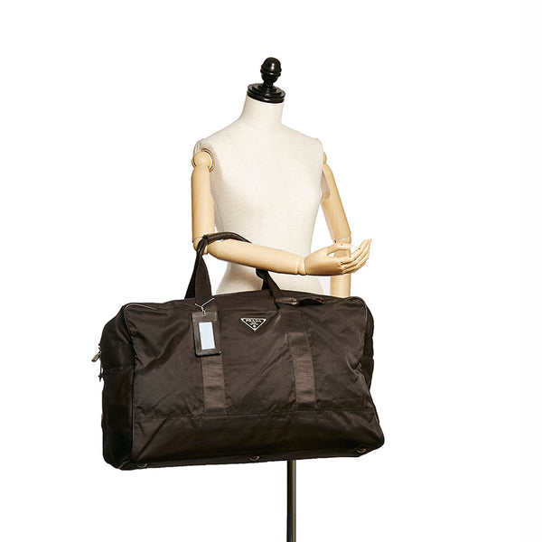プラダ ブラック ナイロン ボストンバッグ メンズ PRADA 【中古】