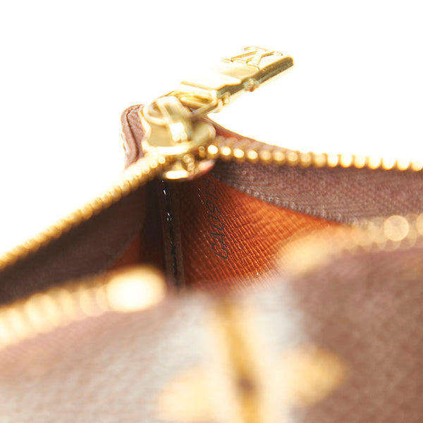 ルイ ヴィトン モノグラム ポシェットクレ M62650 ブラウン PVC レザー コインケース レディース LOUIS VUITTON 中古