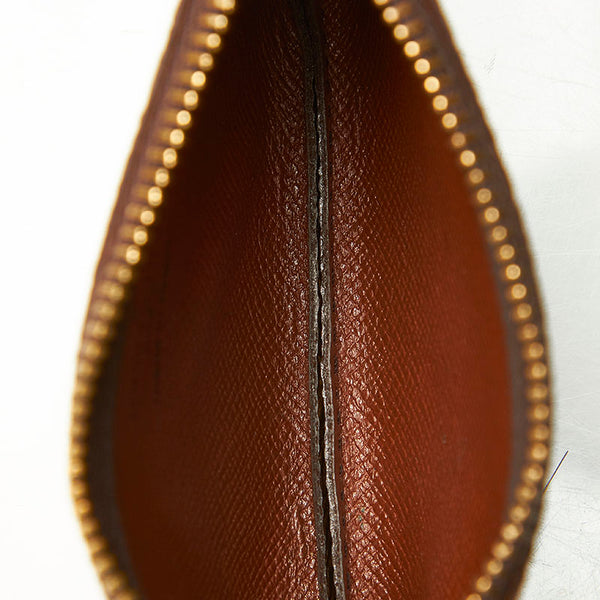 ルイ ヴィトン モノグラム ポシェットクレ M62650 ブラウン PVC レザー コインケース レディース LOUIS VUITTON 中古